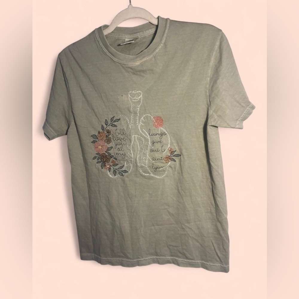 Tyler Childers All Your’n Embroidered Light Green T-Shirt size Small